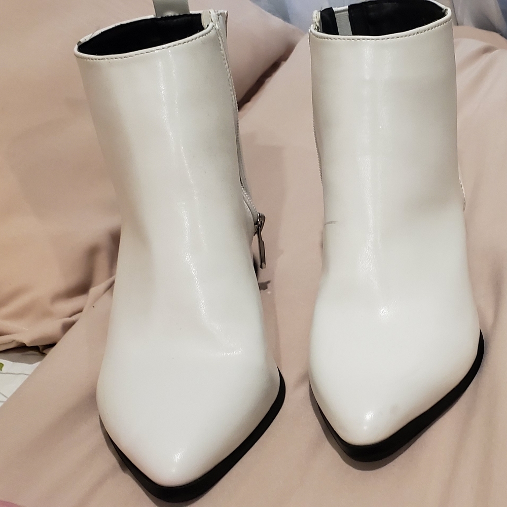 White ankle boots
